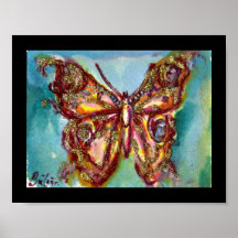 GOLDschmetterling IM BLAU Plakate