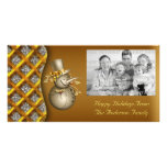 GoldSchneemann-Weihnachtsfoto-Karte Fotokarten
