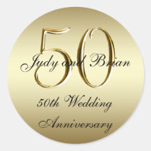 Goldschwarz-50. Hochzeitstag-Aufkleber