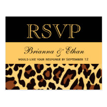 Goldschwarzes Leopard UAWG, das Antwort Wedding is Postkarte