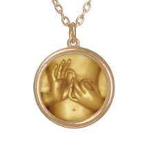 goldtone dharmachakra Anhänger