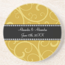 GoldWirbels-Gastgeschenke Hochzeit Getränkeuntersetzer