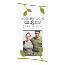 Goldzweig und -blatt Save the Date Foto Karten