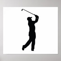 Golf-schwarzer Silhouette-Schatten Posterdrucke
