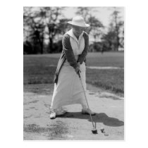 Golf spielende Frau, Vintage 1910s postkarten