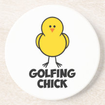 Golf spielendes Küken Getränkeuntersetzer
