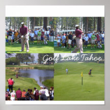 Golf Tahoe Plakat ", das Golf spielt in Tahoe Samm