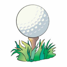 Golfball, der auf Golft-stück sitzt Foto Skulptur