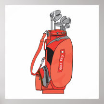 Golfclubs Posterdruck