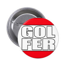 Golfgolfspieler der Frauen der Männer, der lustige Anstecknadelbutton