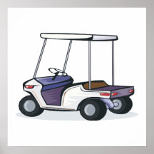 Golfmobilgraphik Plakate