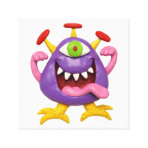 Goofy lila Monster Galerie Falt Leinwand