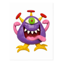 Goofy lila Monster Postkarten
