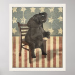 Gop-Elefant nimmt dem Stuhl lustiges politisches Posterdrucke