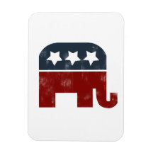 Gop-Elefantlogo Eckiger Magnet