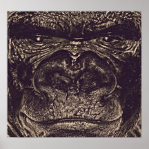 Gorilla, Abschluss herauf Gesicht (gfaceacc) Plakatdruck