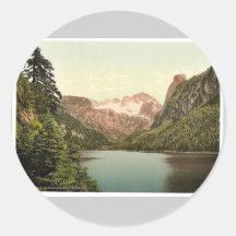 Gosausee und Dachstein, Oberösterreich, Austro-Hun Runder Aufkleber