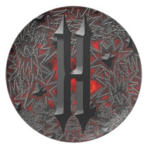 Goth "H " Flache Teller