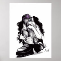 Goth Punk-Küken Posterdrucke
