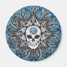 Goth Schädel - Blau Kühlschrankmagnet