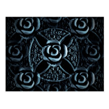 Gotische mittelalterliche Rosenkreuz-Blautöne Postkarte