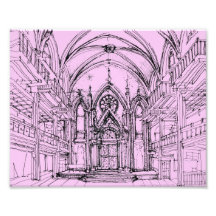 Gotische Synagoge in NYC Fotografischer Druck