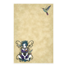 Gotischer Kolibri-feenhaftes Kunst-Briefpapier "Li Personalisierte Büropapiere