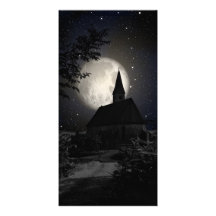 Gotisches dunkles Schloss im Mondlicht Photo Karte