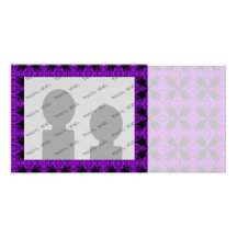 Gotisches lila und schwarzes Muster Photokarten