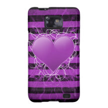 Gotisches Punkemo lila Herz mit schwarzen Streifen Samsung Galaxy SII Case