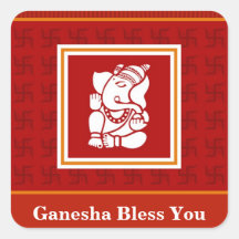 Gott Ganesha Entwurf Quadratsticker