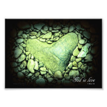Gott ist Liebe-Herz-Felsen-12x18druck Foto
