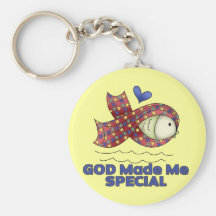 Gott machte mich spezielles Autismus-Fisch-Symbol Schlüsselbänder