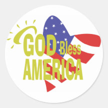 Gott segnen Amerika Runde Sticker