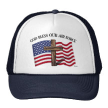 GOTT SEGNEN UNSERE LUFTWAFFE mit schroffem Kreuz,  Truckerkappen