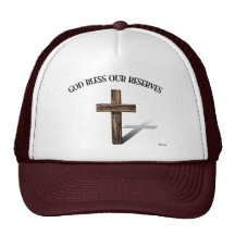 GOTT SEGNEN UNSERE RESERVEN mit schroffem Kreuz Trucker Mütze