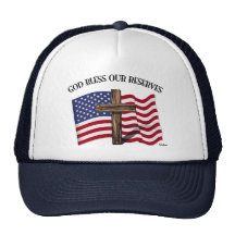 GOTT SEGNEN UNSERE RESERVEN mit schroffem Kreuz u. Truckerkappen