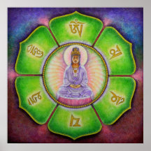Göttin Kuan Yin "OM Mani Padme Summen-" Kunst-Plak