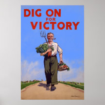 Grabung an für Sieg-Vintages Plakat
