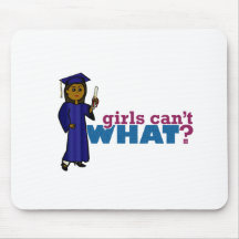 Graduate Girl in Blue Gown Mouse Pads