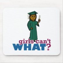 Graduation Girl in Green Mousepad