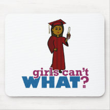 Graduation Girl in Red Mouse Pads