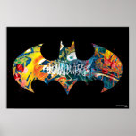 Graffiti Batman-Logo-Neon/80s Plakatdrucke