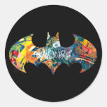 Graffiti Batman-Logo-Neon/80s Runde Aufkleber