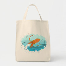 grafischer Entwurf des Tintenfischs Tasche