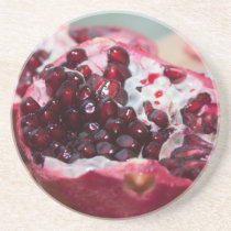 Granatapfelfruchtmakrofoto-Samenrot untersetzer