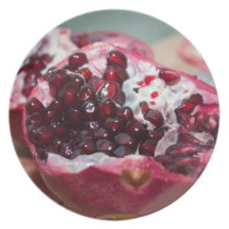 Granatapfelfruchtmakrofoto-Samenrot teller