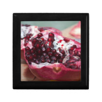 Granatapfelfruchtmakrofoto-Samenrot geschenkboxen