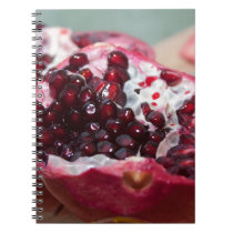 Granatapfelfruchtmakrofoto-Samenrot notizbücher