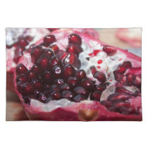 Granatapfelfruchtmakrofoto-Samenrot tischsets
